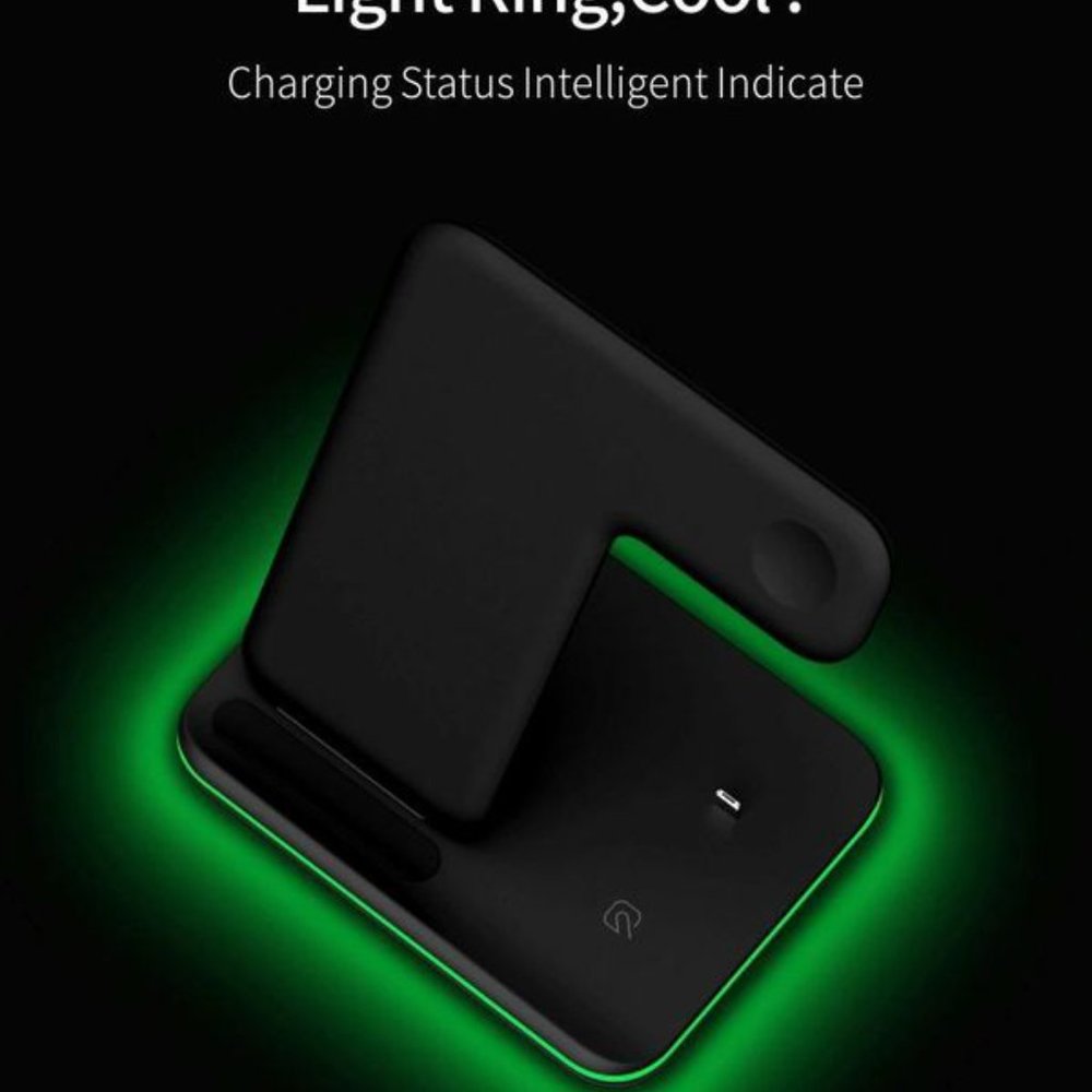 3 in 1 Wireless Charging Dock in White or Black - Picture 9 of 10